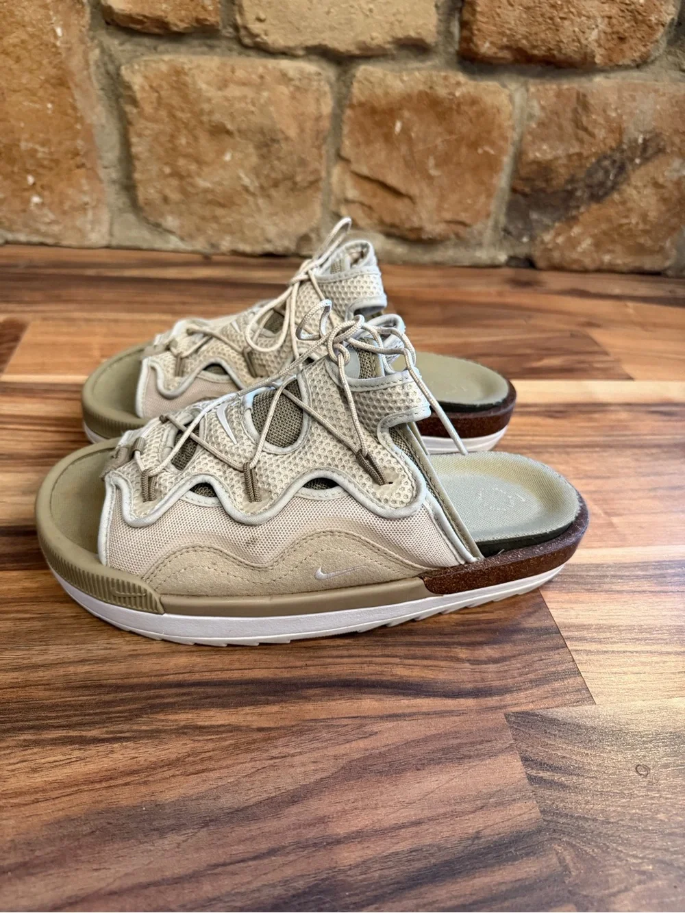 Nike Offline 2.0 Sandals Men’s Beige Tan Slip On Comfort Casual Slides Sz 7.5